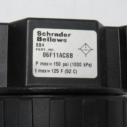 Schrader Bellows 06F11ACSB Air Line Filter 1/4" NPT 150psi 125F Max