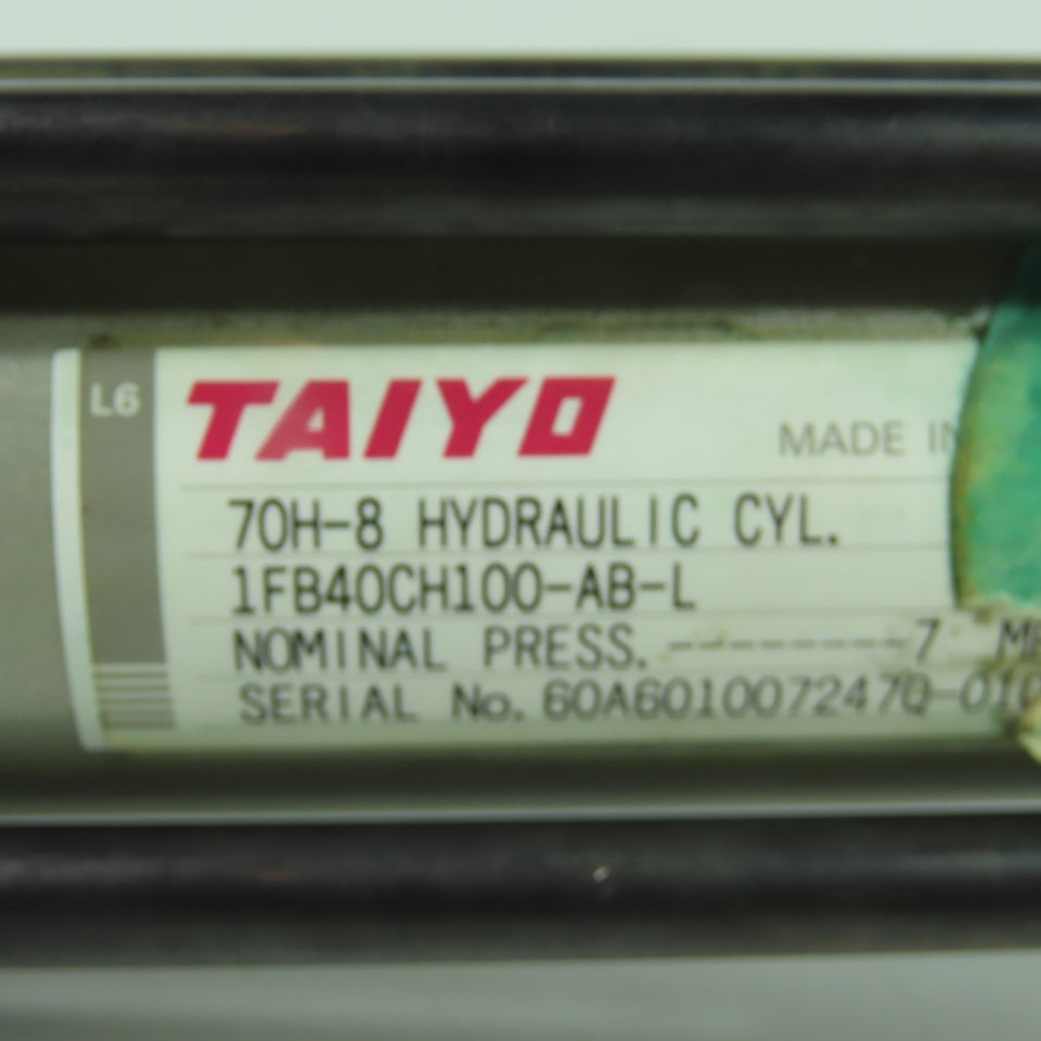 Taiyo 1FB40CH100-AB-L Double Acting Hydraulic Cylinder 100mm Stroke 40mm Bore