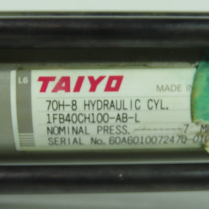 Taiyo 1FB40CH100-AB-L Double Acting Hydraulic Cylinder 100mm Stroke 40mm Bore