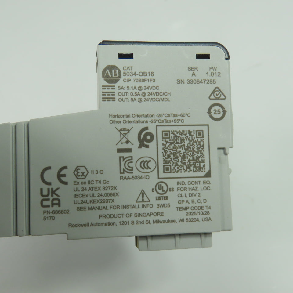 Allen-Bradley 5034-OB16 Digital 16 Output Module 24VDC 0.5A Ser A FW 1.012 NEW