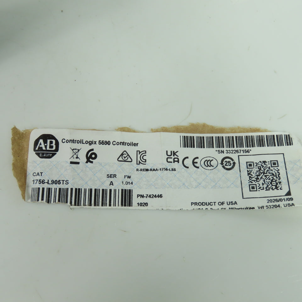 Allen-Bradley 1756-L905TS ControlLogix 5590 Controller EtherNet/IP Ser A FW1.014
