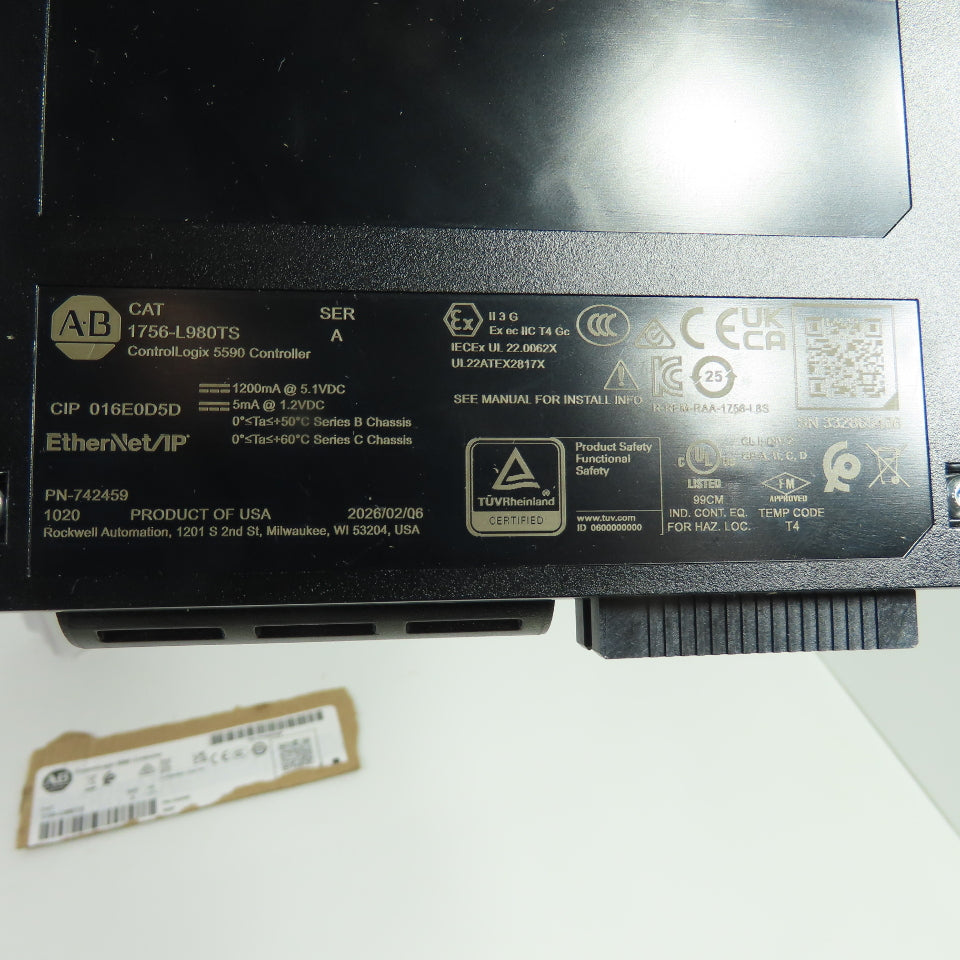 Allen-Bradley 1756-L980TS ControlLogix 5590 Controller EtherNet/IP Ser A FW1.014
