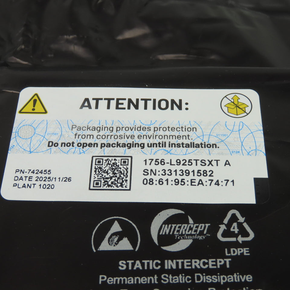 Allen-Bradley 1756-L925TSXT ControlLogix 5590 XT Controller EtherNet/IP FW 1.072