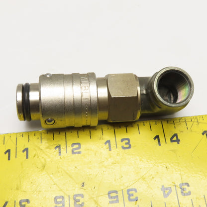 Staubli RMI 09 3/8" NPT Full Flow Quick Connect 90° Elbow 3/4"