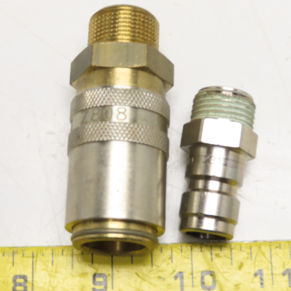 Hasco Z808 Open Flow Quick Coupling G1/2 Male/Female Set 24x1.5