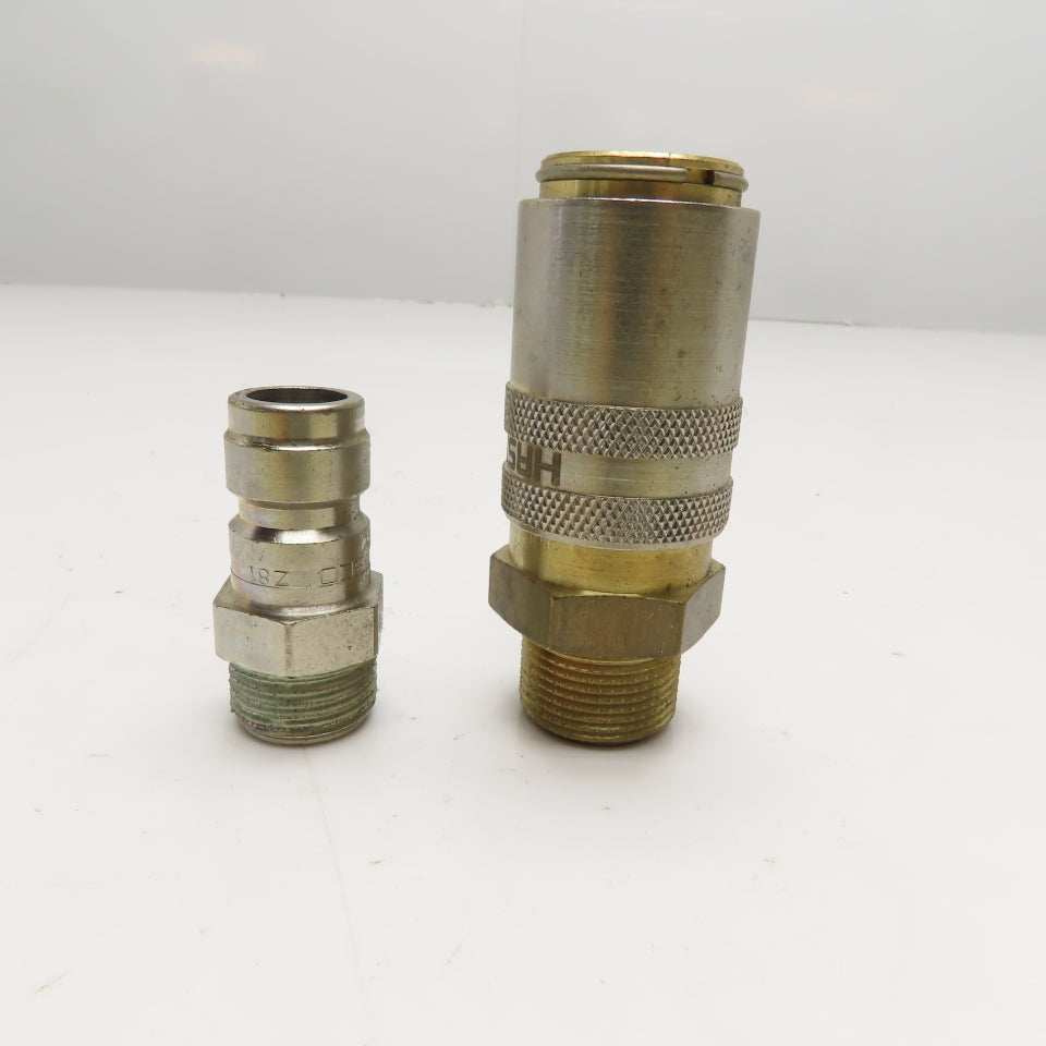 Hasco Z808 Open Flow Quick Coupling G1/2 Male/Female Set 24x1.5