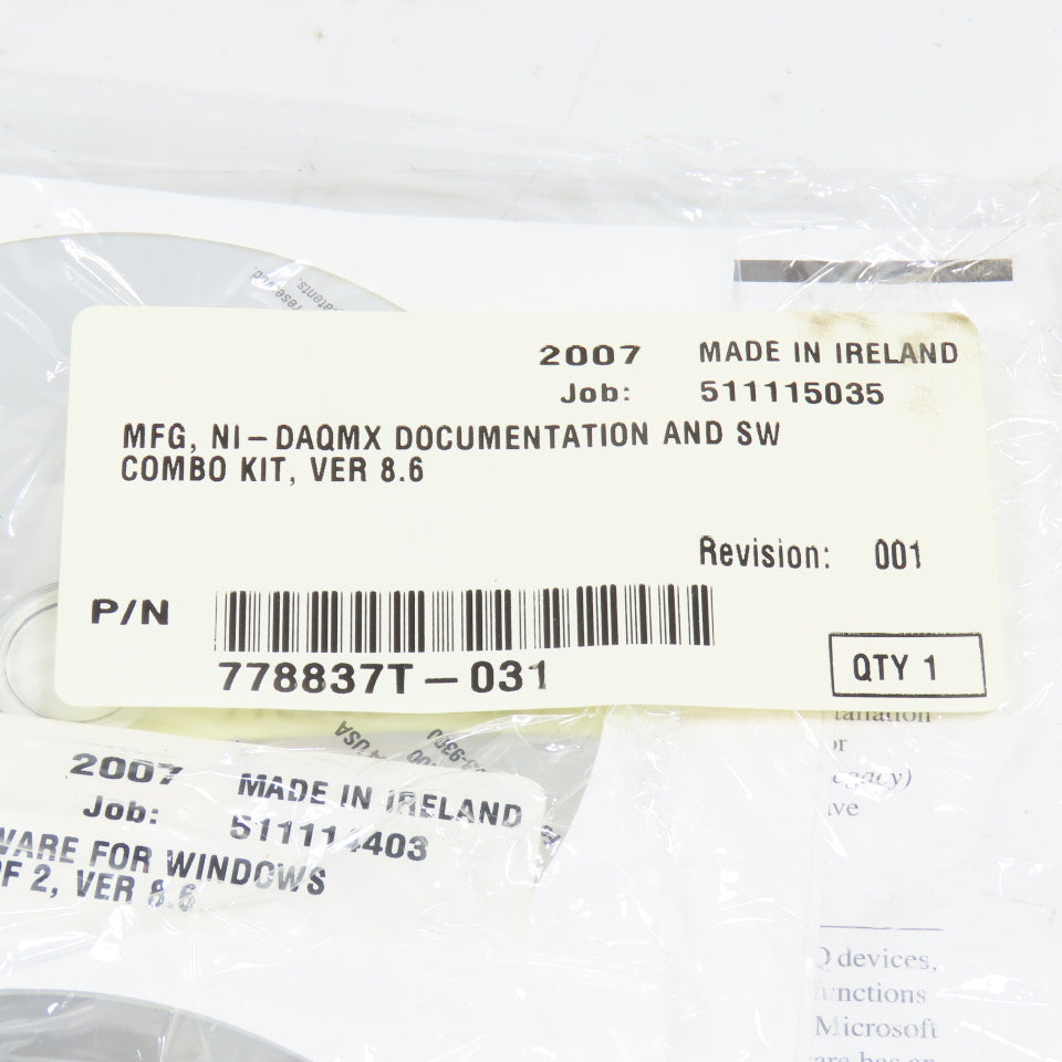 National Instruments 779461L-01 779461L-02 NI-DAQMX Software Ver 8.6 Disk 1 & 2