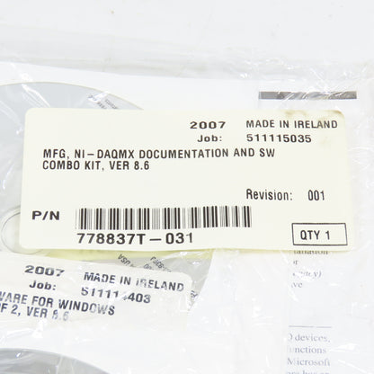 National Instruments 779461L-01 779461L-02 NI-DAQMX Software Ver 8.6 Disk 1 & 2