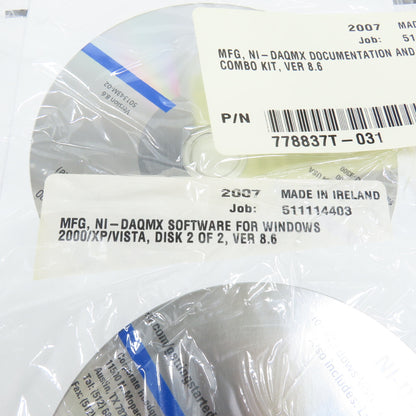 National Instruments 779461L-01 779461L-02 NI-DAQMX Software Ver 8.6 Disk 1 & 2