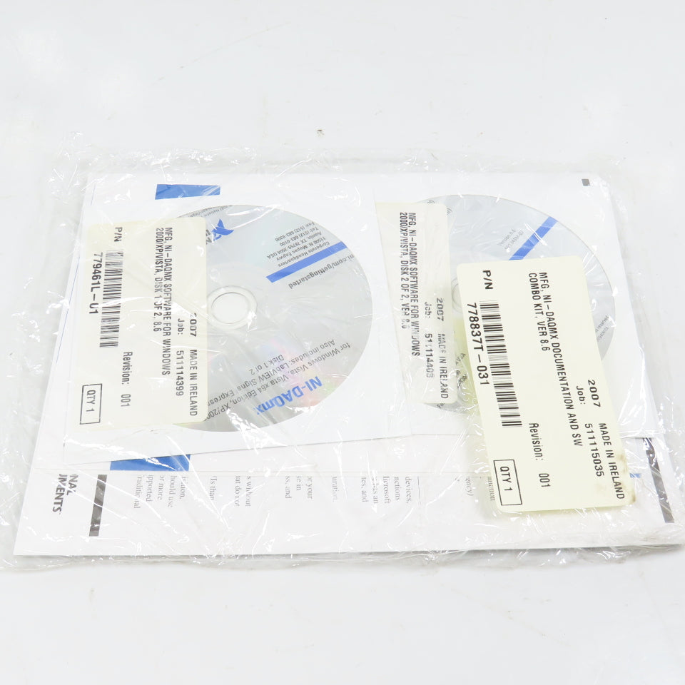 National Instruments 779461L-01 779461L-02 NI-DAQMX Software Ver 8.6 Disk 1 & 2