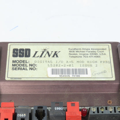 Parker Eurotherm L5202-2-01 SSD Link Digital I/O A-L Module High Freq Issue 2