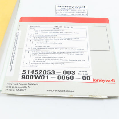 Honeywell 900ME1-0060-00 900W01-0060-00 HC900 HC Designer Config. Software &Docs