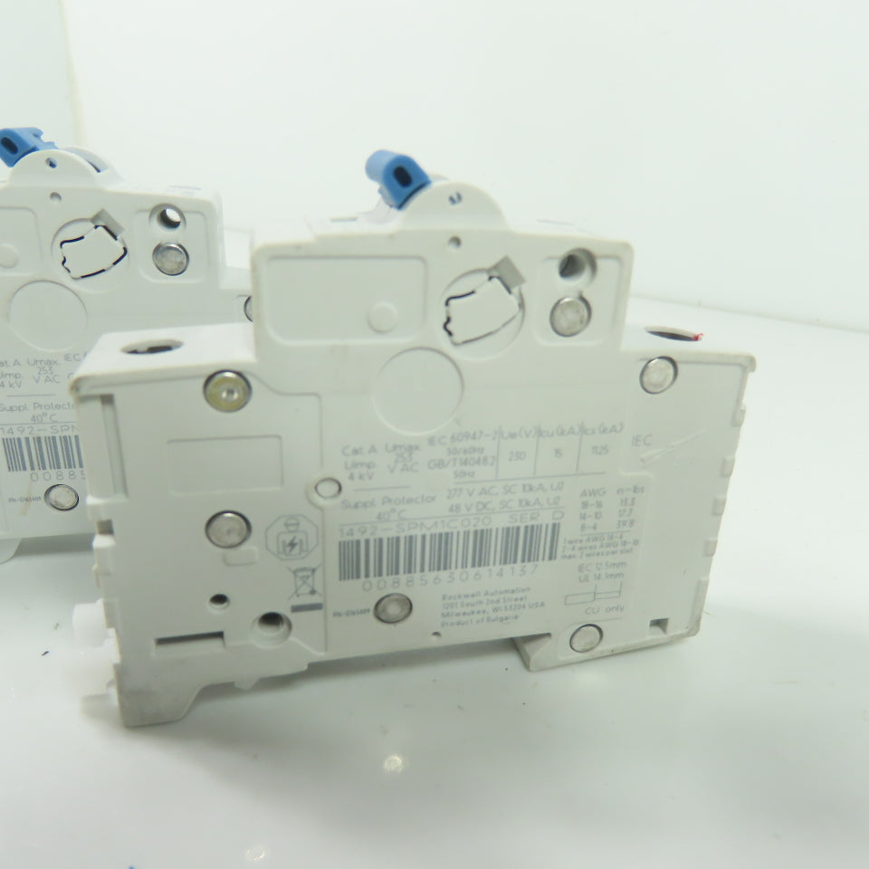 Allen-Bradley 1492-SPM1C020 20A 1-Pole Supplementary Protector 277VAC Lot/3