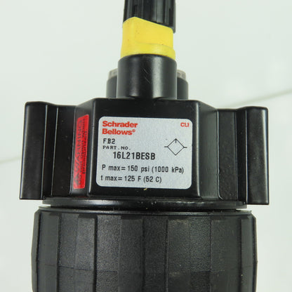 Schrader Bellows 16L21BESB Air Line Lubricator 150 psi Max 125 F Max 3/8" NPT