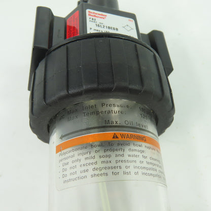 Schrader Bellows 16L21BESB Air Line Lubricator 150 psi Max 125 F Max 3/8" NPT