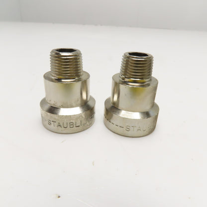 Staubli 3/8" NPT Stainless Steel Quick Connect Socket Lot Of 2