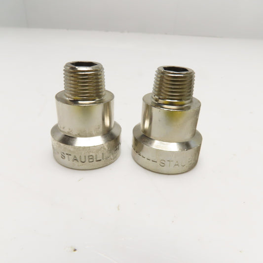 Staubli 3/8" NPT Stainless Steel Quick Connect Socket Lot Of 2