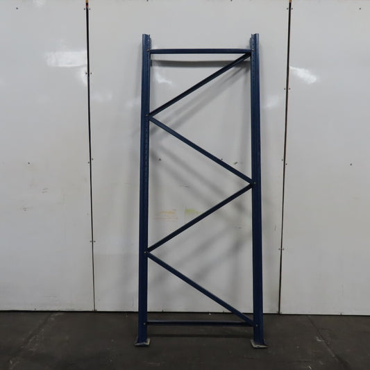 Mecalux 42" x 108" Tall Tear Drop Pallet Racking Upright Blue Used