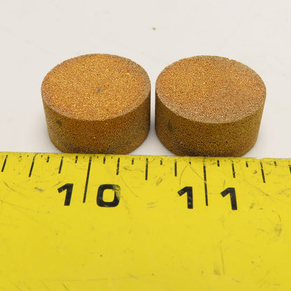 1" x 1/2" Sintered Brass Breather Vent Exhaust Insert Lot Of 2