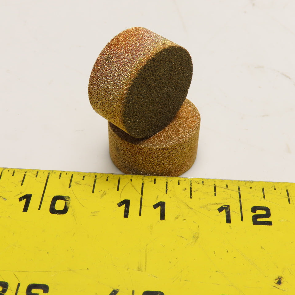 1" x 1/2" Sintered Brass Breather Vent Exhaust Insert Lot Of 2