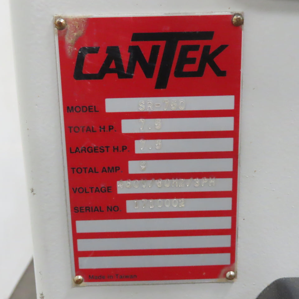 Cantek SR-750 7.5HP Pneumatic Overarm Pin Router 3Ph 460V 29-1/2" Throat