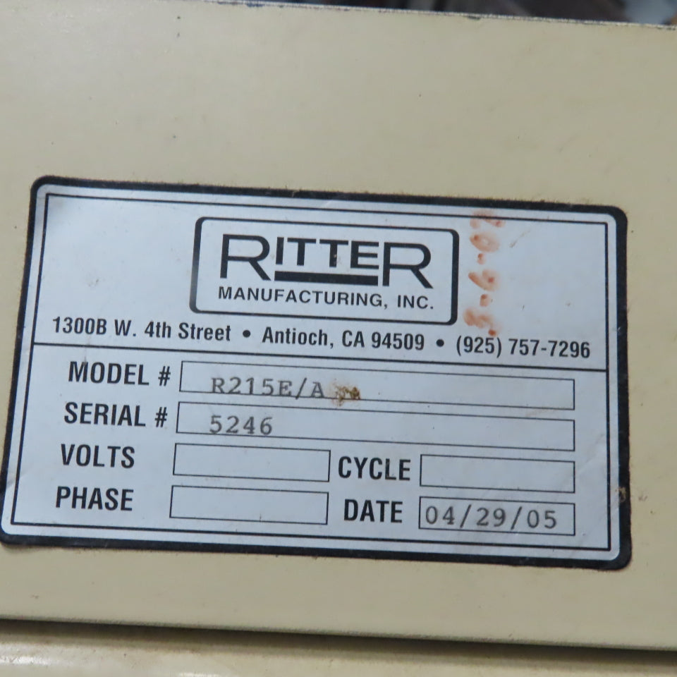 Ritter R215E/A  5' x 8' Face Frame Assembly A Frame Table 3 Pneumatic Clamps