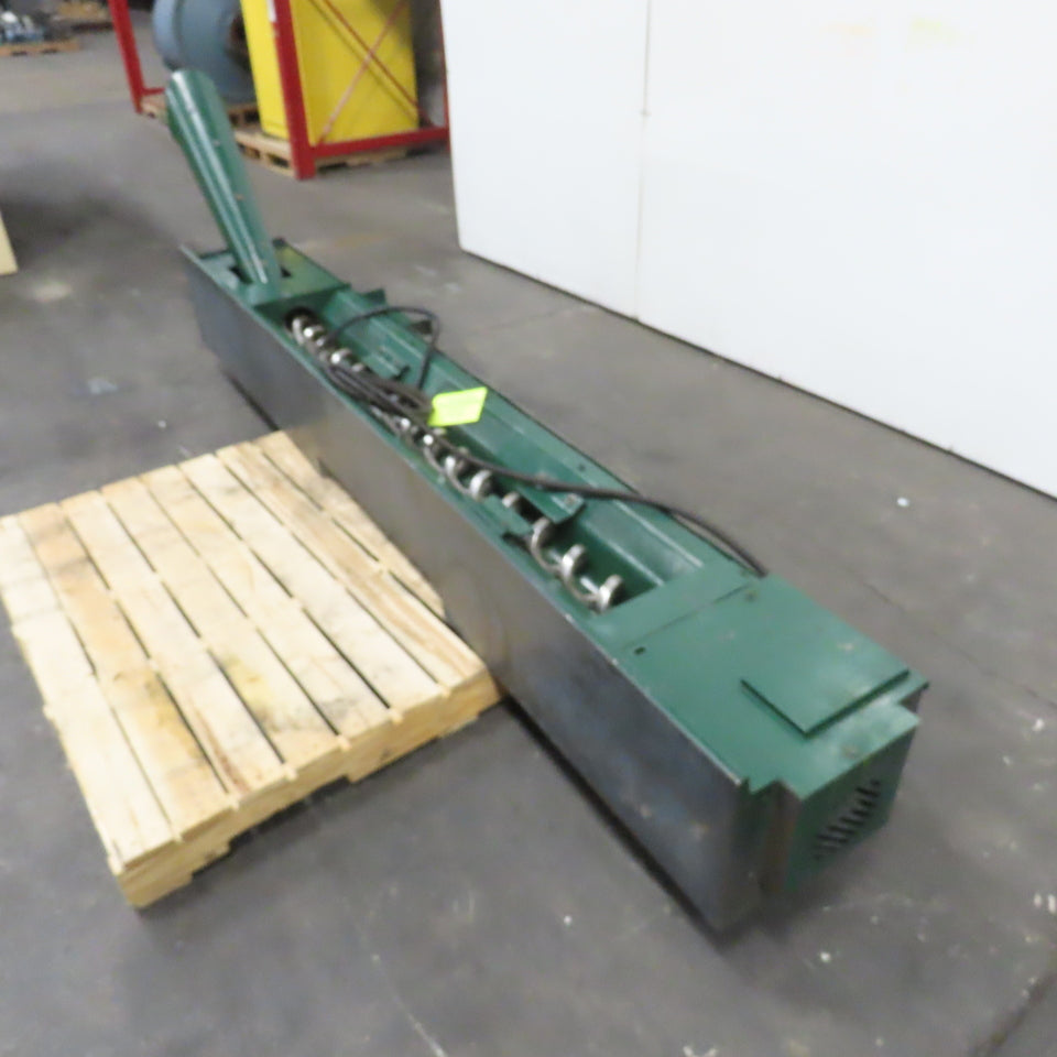 Chip Conveyor Trash 4" OD Screw Auger Trough 220/380V 3Ph 7FPM 64" x 12" Intake