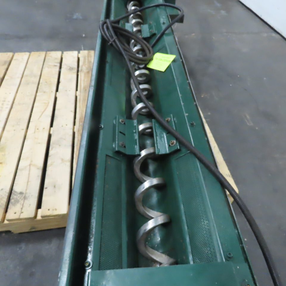Chip Conveyor Trash 4" OD Screw Auger Trough 220/380V 3Ph 7FPM 64" x 12" Intake
