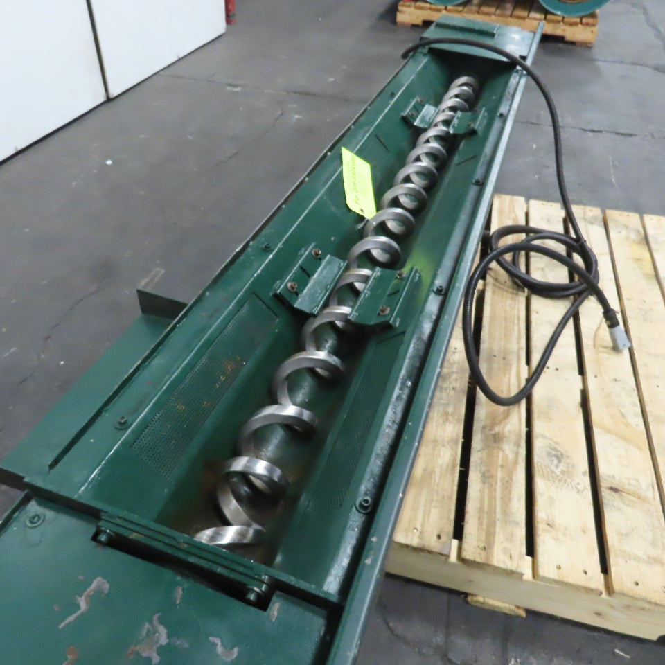 Chip Conveyor Trash 4" OD Screw Auger Trough 220/380V 3Ph 7FPM 64" x 12" Intake