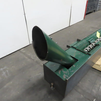 Chip Conveyor Trash 4" OD Screw Auger Trough 220/380V 3Ph 7FPM 64" x 12" Intake