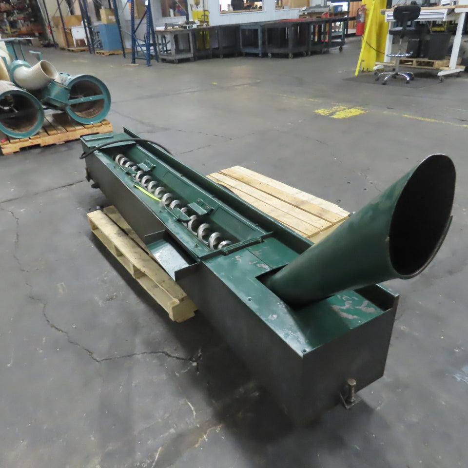 Chip Conveyor Trash 4" OD Screw Auger Trough 220/380V 3Ph 7FPM 64" x 12" Intake