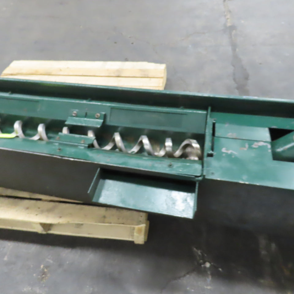 Chip Conveyor Trash 4" OD Screw Auger Trough 220/380V 3Ph 7FPM 64" x 12" Intake