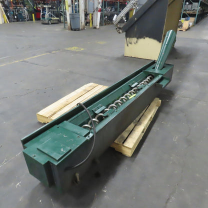 Chip Conveyor Trash 4" OD Screw Auger Trough 220/380V 3Ph 7FPM 64" x 12" Intake