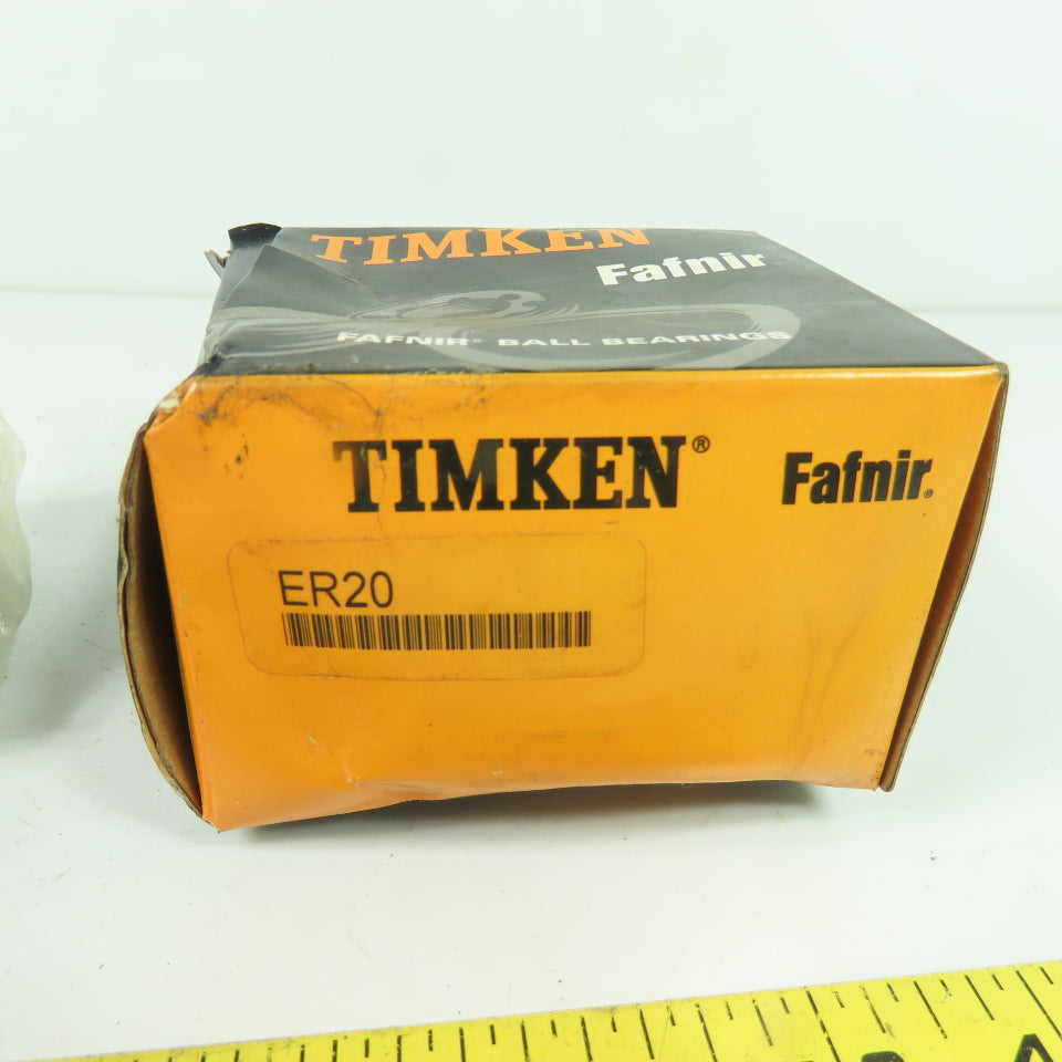 Timken Fafnir ER20 Ball Bearing W/ Set Screw Lock and Snap Ring Groove 1.25"Bore