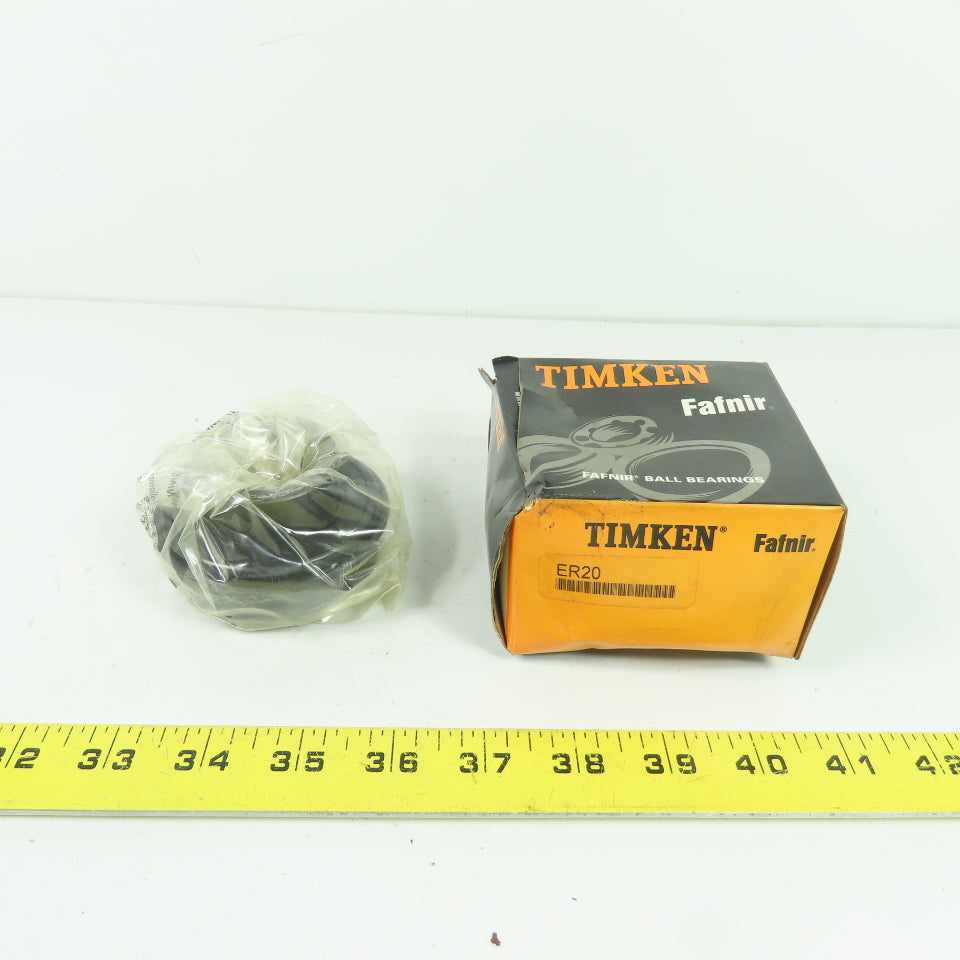 Timken Fafnir ER20 Ball Bearing W/ Set Screw Lock and Snap Ring Groove 1.25"Bore