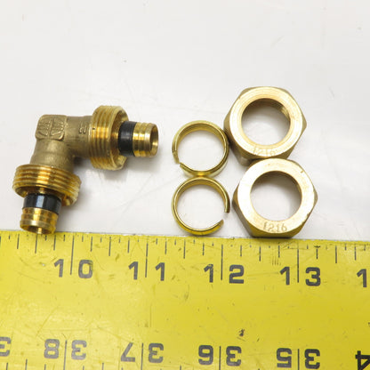 1216 90 Degree Brass Compression Elbow PEX Fitting