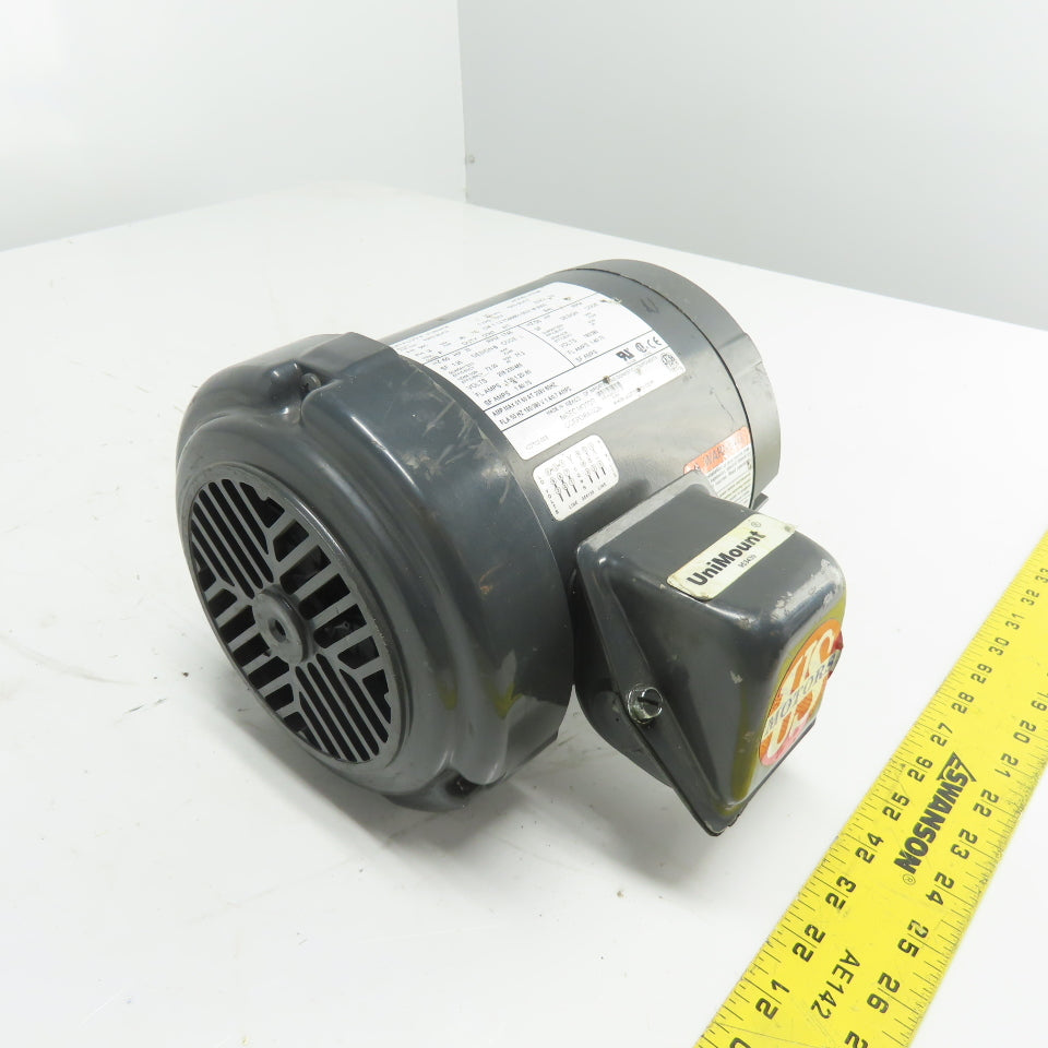 U.S. MOTORS U13S2ACR 1/3HP UniMount Electric Motor 208-230/460V 3Ph 1745RPM 56C