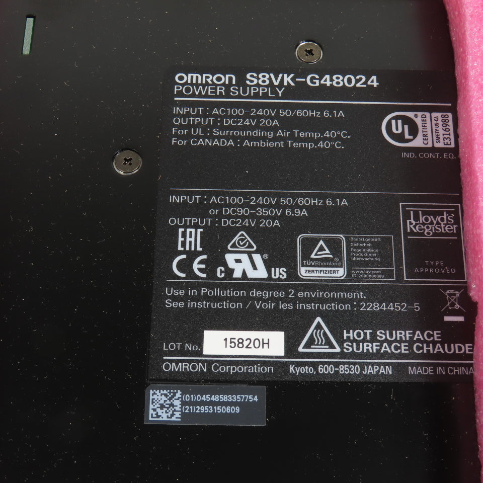 Omron S8VK-G48024 24V DC 20A Power Supply 100-240VAC Input NEW