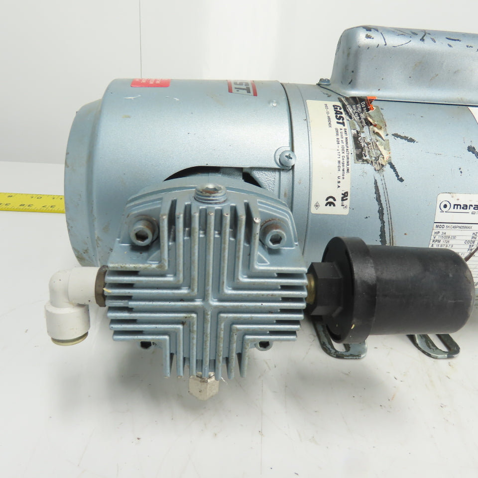 Gast 5HCD-10-M550NGX 3/4HP Piston Air Compressor 115/208-230V 1Ph 1725RPM Tested