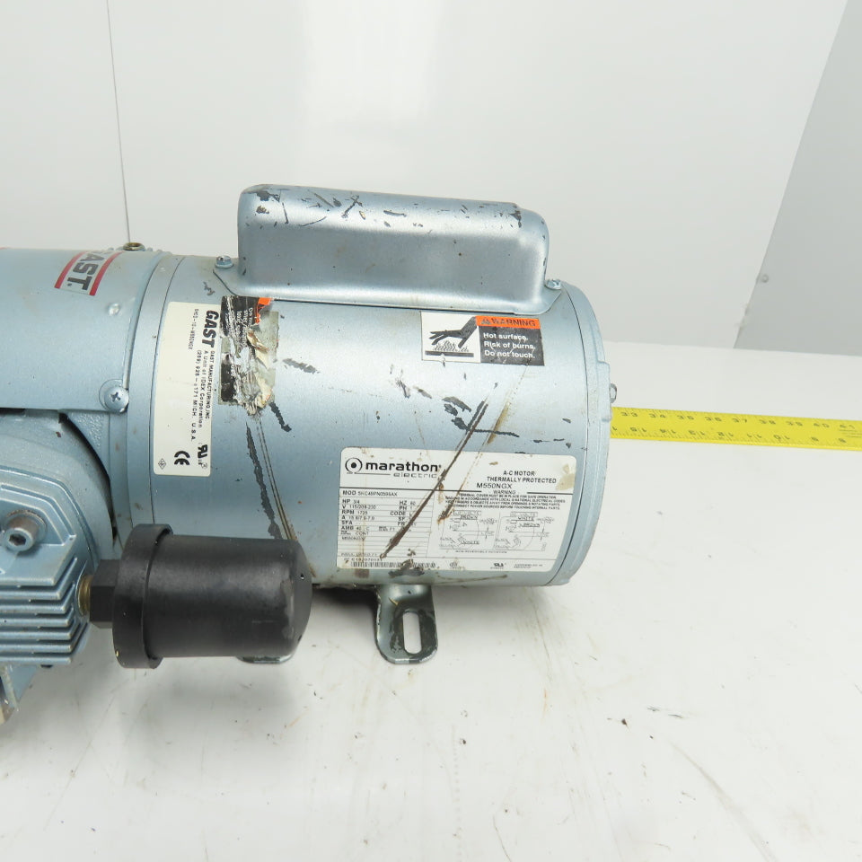 Gast 5HCD-10-M550NGX 3/4HP Piston Air Compressor 115/208-230V 1Ph 1725RPM Tested