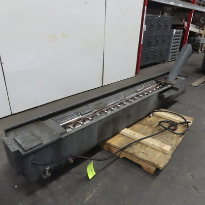 Chip Conveyor Trash 4" OD Screw Auger Trough 220/380V 3Ph 7FPM 72" x 12" Intake
