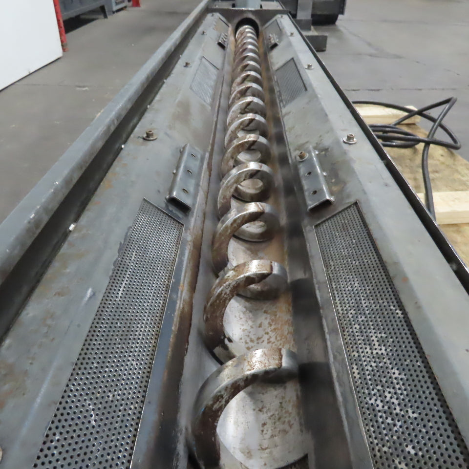 Chip Conveyor Trash 4" OD Screw Auger Trough 220/380V 3Ph 7FPM 72" x 12" Intake