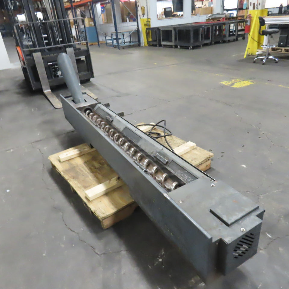 Chip Conveyor Trash 4" OD Screw Auger Trough 220/380V 3Ph 7FPM 72" x 12" Intake