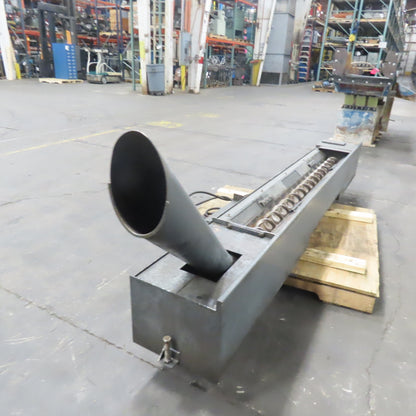 Chip Conveyor Trash 4" OD Screw Auger Trough 220/380V 3Ph 7FPM 72" x 12" Intake