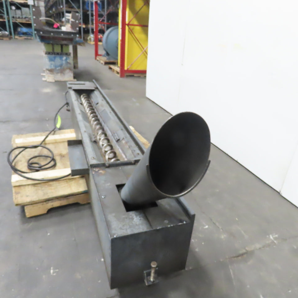 Chip Conveyor Trash 4" OD Screw Auger Trough 220/380V 3Ph 7FPM 72" x 12" Intake