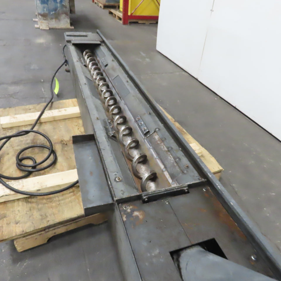 Chip Conveyor Trash 4" OD Screw Auger Trough 220/380V 3Ph 7FPM 72" x 12" Intake