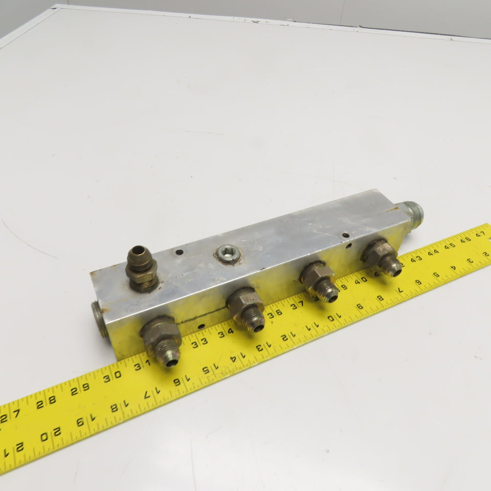 8 Port 90° Aluminum Hydraulic Fluid Manifold Block
