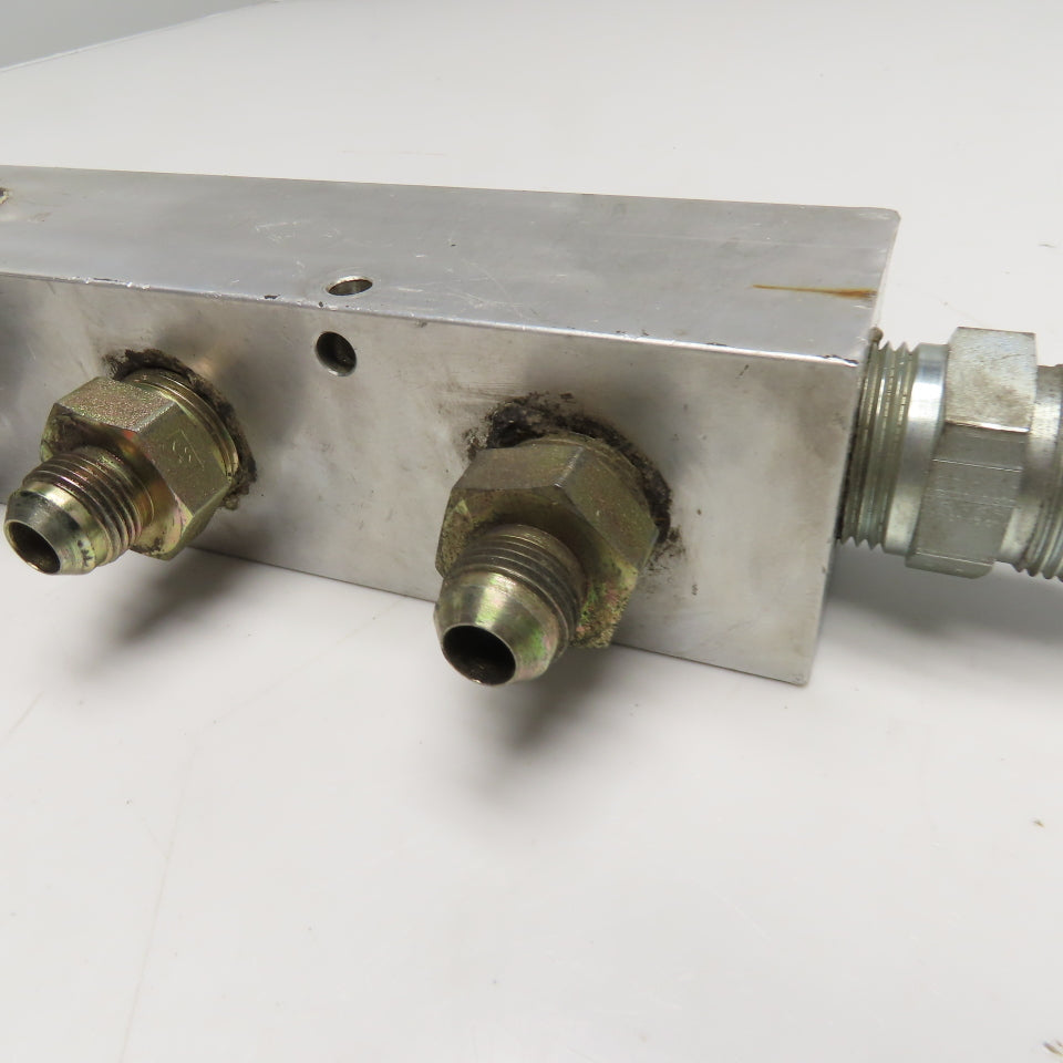 8 Port 90° Aluminum Hydraulic Fluid Manifold Block