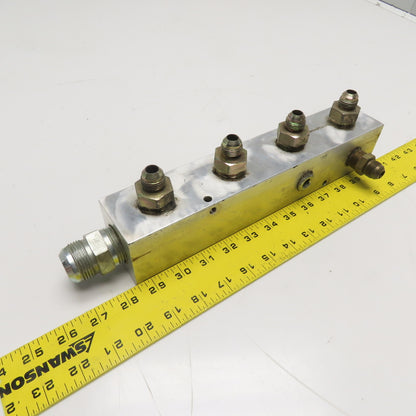 8 Port 90° Aluminum Hydraulic Fluid Manifold Block