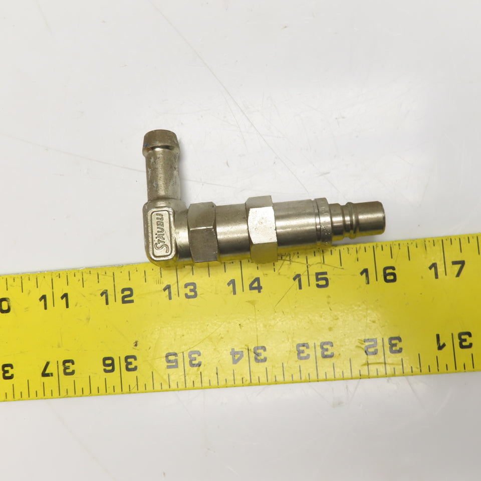 Staubli RMI 09 Temperature Control Quick Coupling 10mm Bore 90° 1/2" Hose